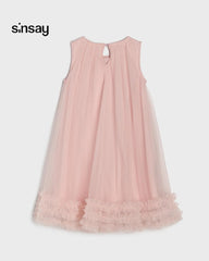 SINSAY PINK TULLE DRESS WITH BOWS