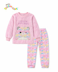 SQUISHMELLOW PINK LEOPARD FLEECE PYJAMA SET