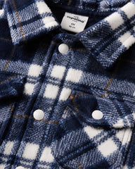 TOPOLINO COZY PLUSH CHECK OVERSHIRT JACKET - NAVY PLAID