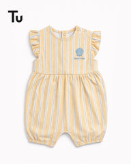 TU BABY YELLOW SEASHELL STRIPE ROMPER