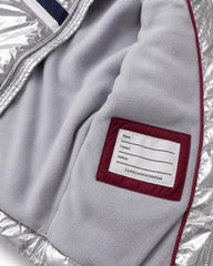 U.S. POLO ASSN SILVER METTALLIC CHEVRON PUFFER JACKET