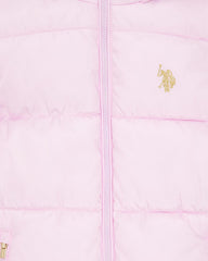 U.S. POLO ASSN. PINK QUILTED HOOD PUFFER COAT JACKET