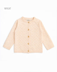 WHEAT LIGHT ORANGE KNITTED CLOUD MELANGE CARDIGAN 0519F