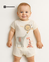 WOOLSWORTH OFF WHITE MOM DAD & ME ROMPER