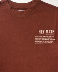 ZARA BROWN HEY MATE PRINTED T-SHIRT