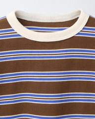 ZARA BROWN STRIPE HEAVYWEIGHT T-SHIRT