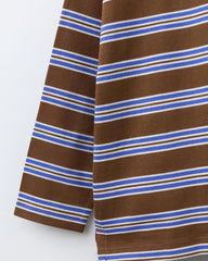 ZARA BROWN STRIPE HEAVYWEIGHT T-SHIRT