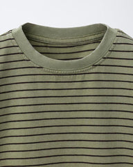 ZARA GREEN STRIPED LOGO T-SHIRT