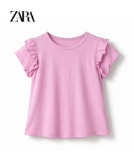 ZARA LIGHT PURPLE FRILL SLEEVE TOP