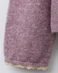 ZARA MAUVE CARDIGAN WITH LACE TRIMS