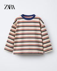 ZARA ORANGE STRIPE HEAVYWEIGHT T-SHIRT