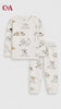 C&A OFF WHITE PUPPY PLAY PRINT SWEATSHIRT WITH TROUSER SET