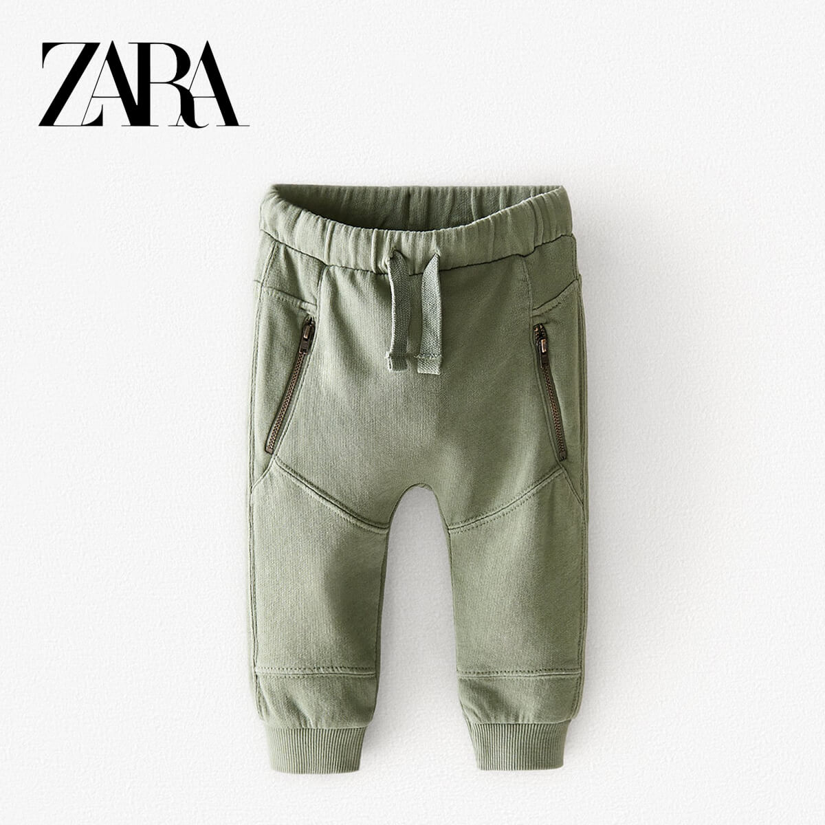 zara trousers green