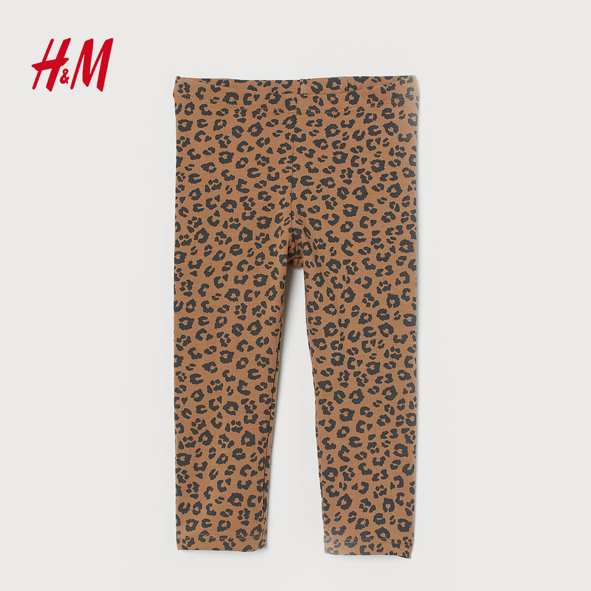 H&M Dark beige Leopard Print 3/4 Leggings - Peekaboo