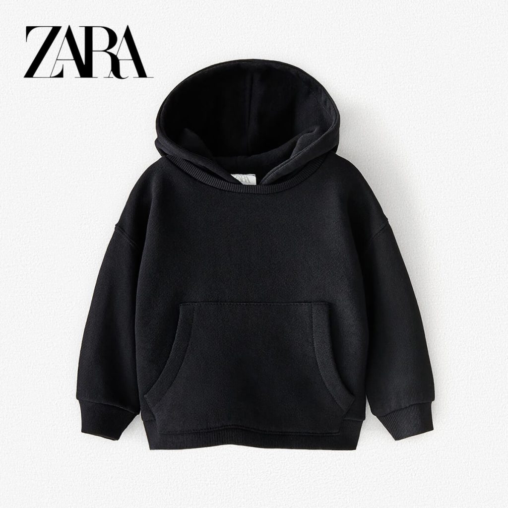 zara hoodie black
