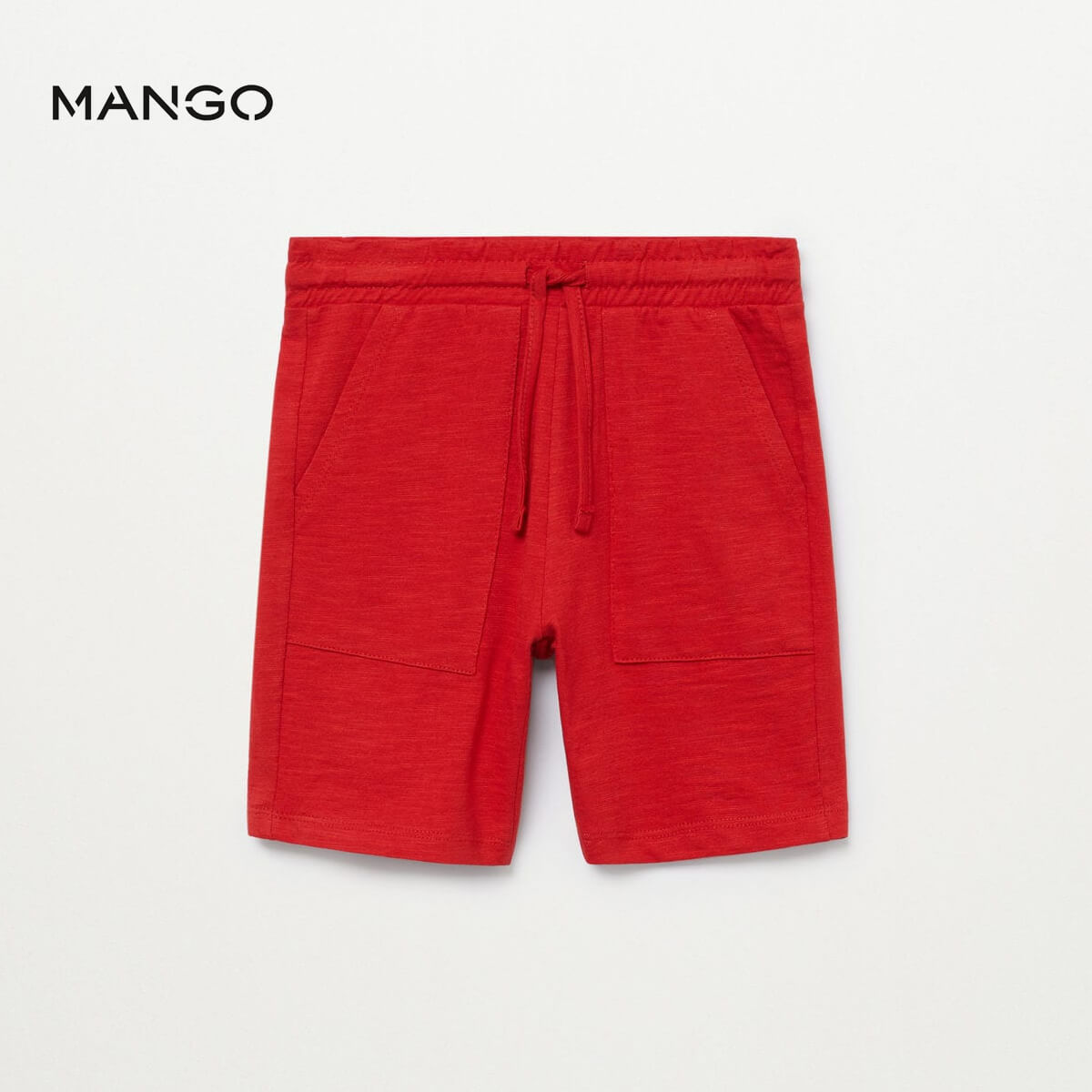 MANGO Red Jogger Cotton Bermuda Shorts - Peekaboo