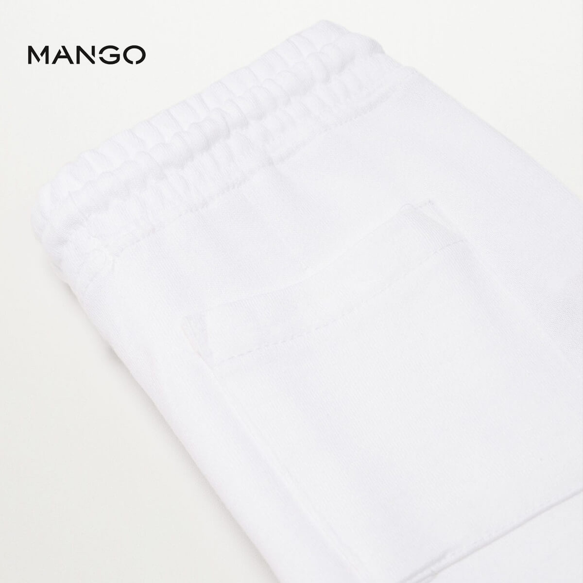 MANGO WHITE COTTON JOGGING BERMUDA SHORTS - Peekaboo