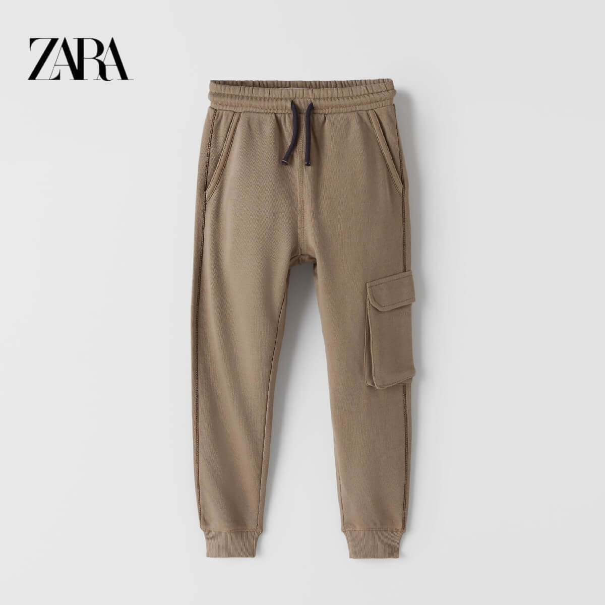 ZARA BROWN PLUSH TROUSERS WITH TOPSTITCHING - Peekaboo