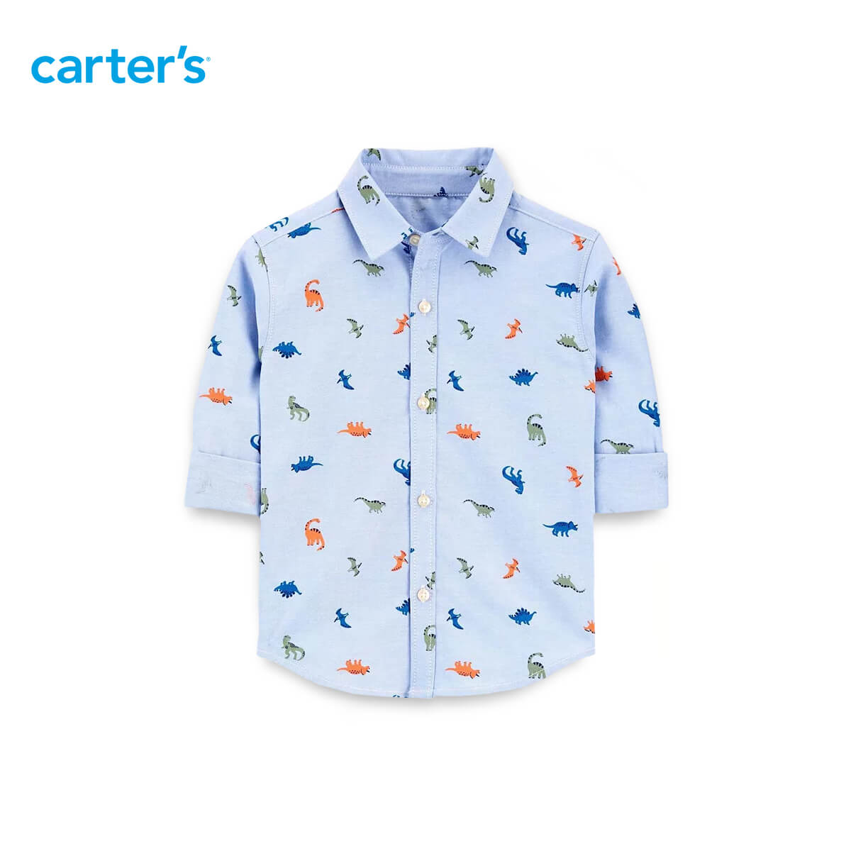 Grand bleek makkelijk te gebruiken CARTERS BABY BOY SKY BLUE DINOSAUR PRINTED COTTON SHIRT - Peekaboo