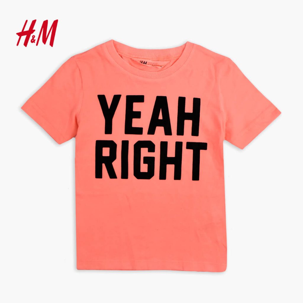 HM NEON ORANGE YEAH RIGHT T SHIRT Peekaboo