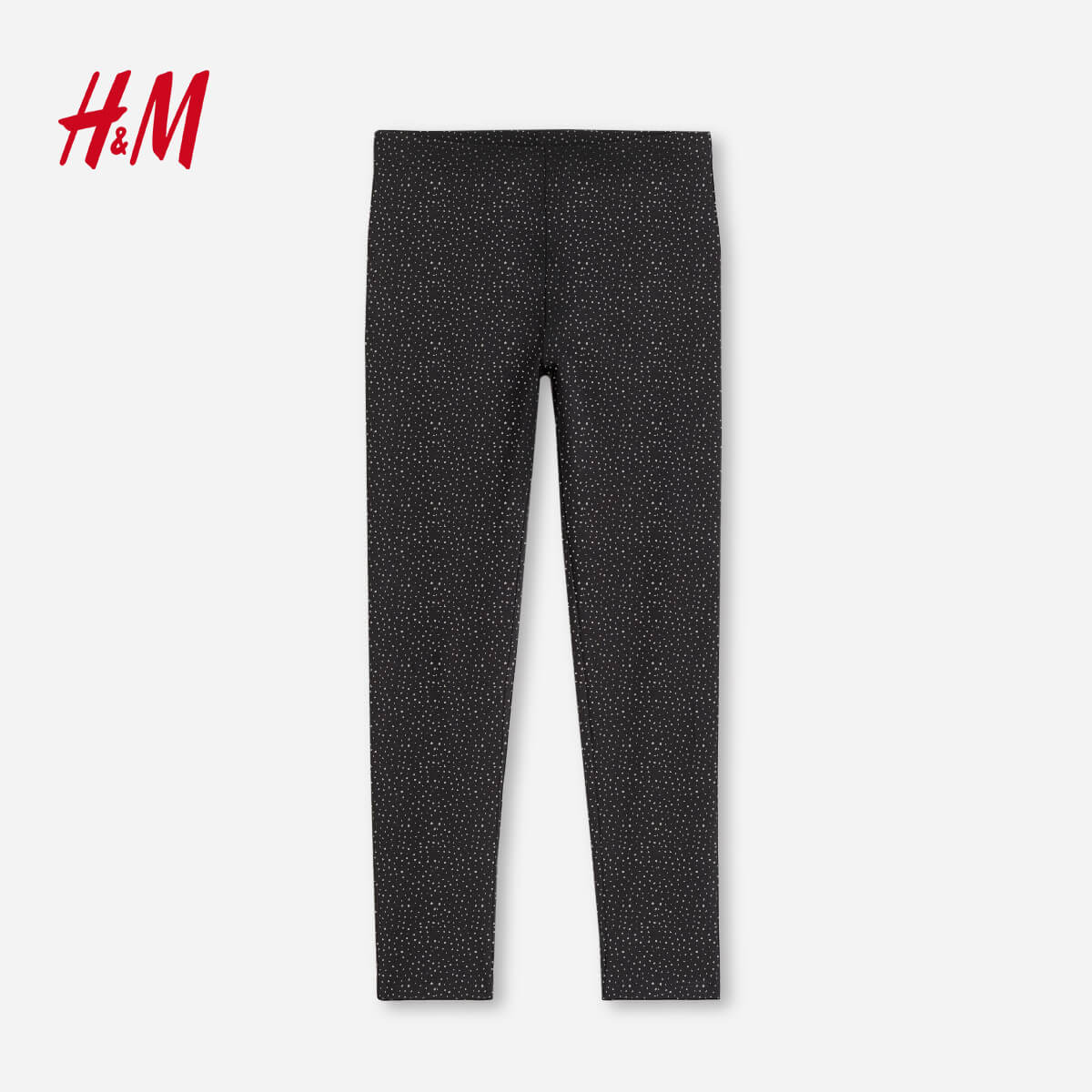 H&M DARK GREY SMALL DOTTED LEGGING - Peekaboo