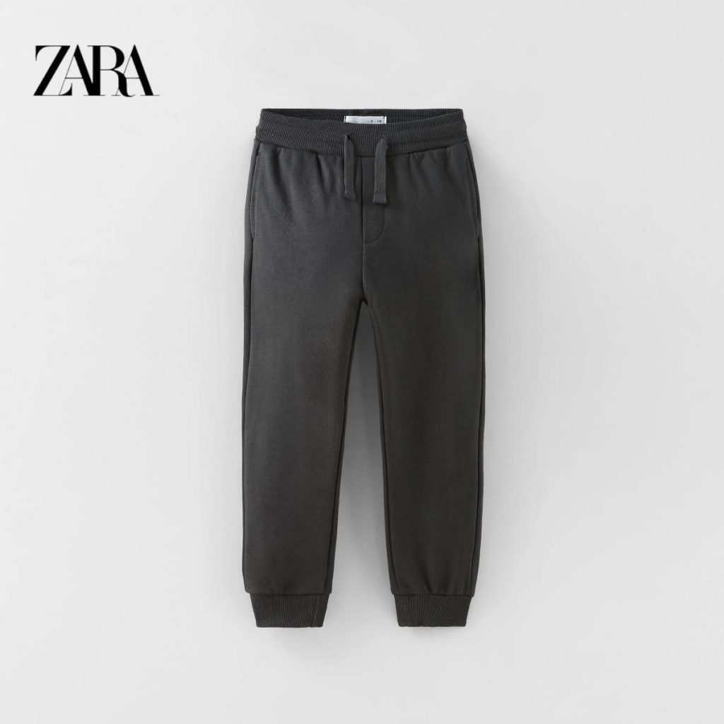 ZARA DARK GREY PLUSH JOGGER TROUSER - Peekaboo