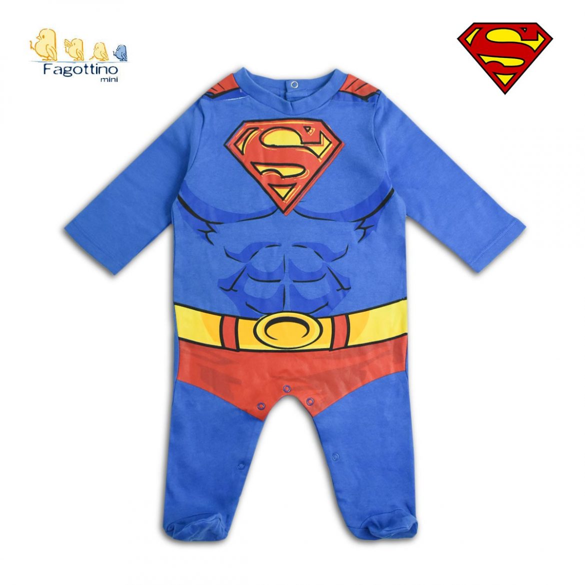FAGOTTINO BLUE SUPERMAN COSTUME ROMPER Peekaboo 2024-gifts-for-men-ame-teddie