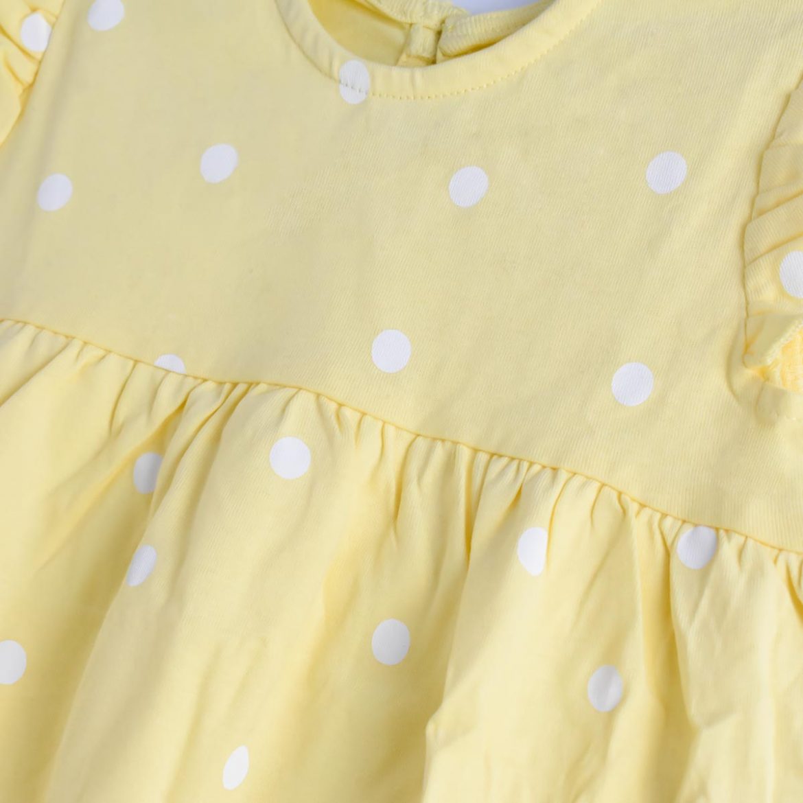 GEORGE YELLOW POLKA DOTTED FRILLED TOP - Peekaboo