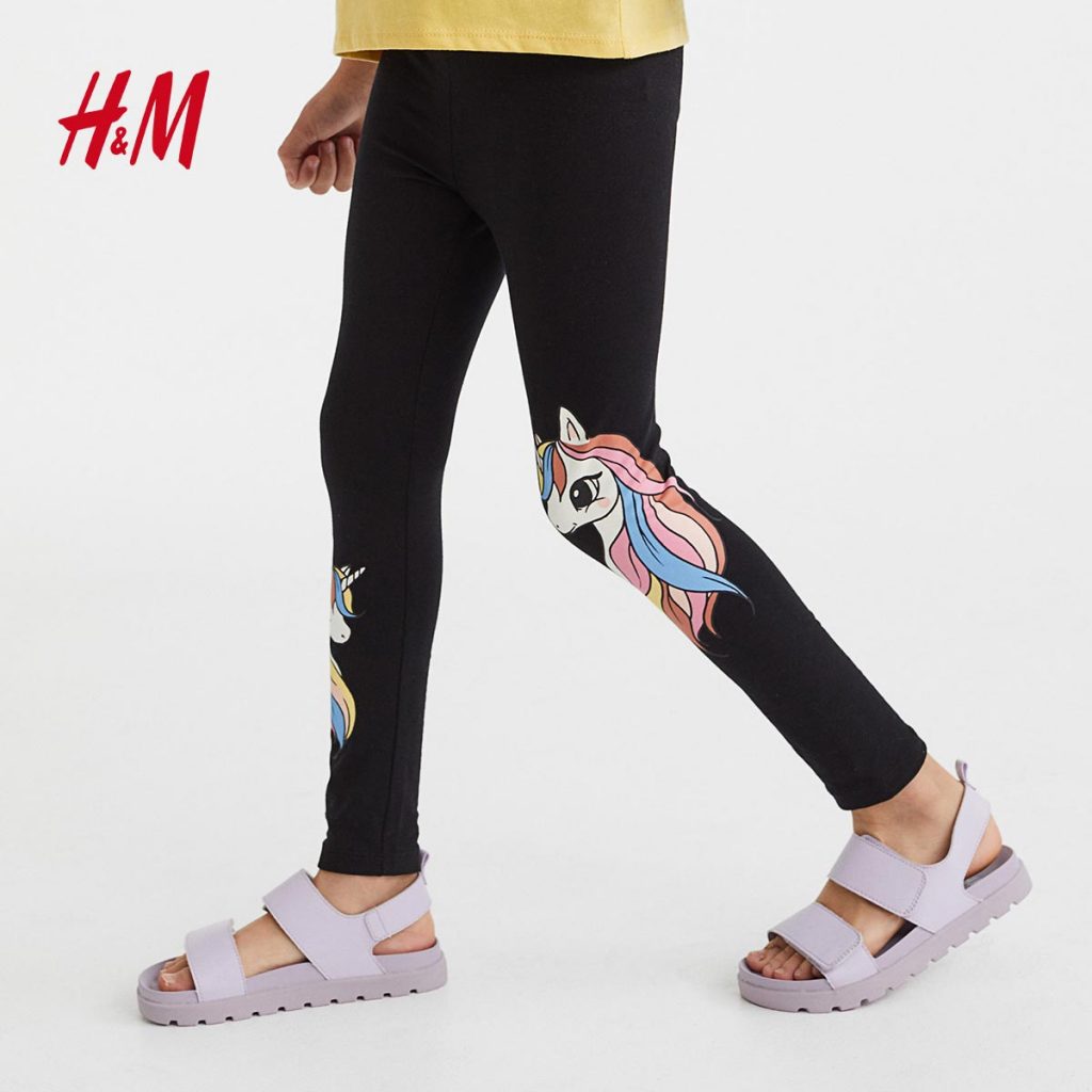 H&M BLACK UNICORNS PRINTED LEGGING - Peekaboo