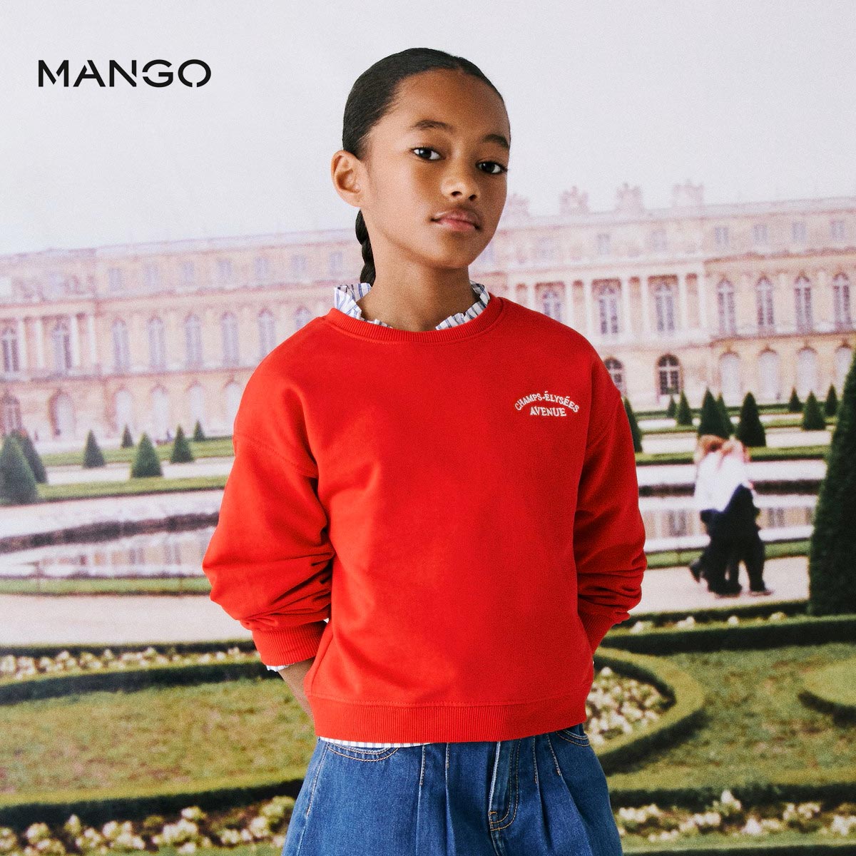 MANGO RED EMBROIDERED CHAMPS SWEATSHIRT 77053273 Peekaboo